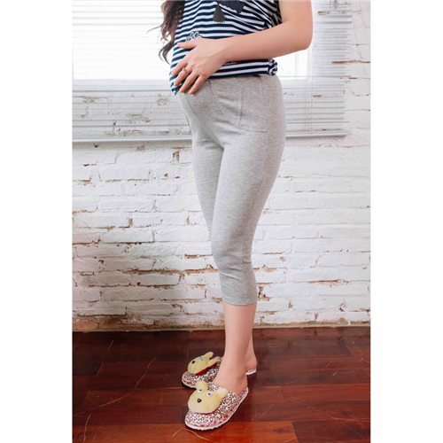 Bán Quần bầu legging ngắn trơn xám lợt Emum