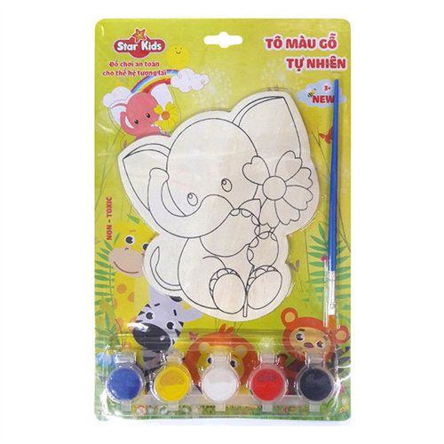 Bán Bộ tô màu gỗ tự nhiên Star Kids K202 - hình voi