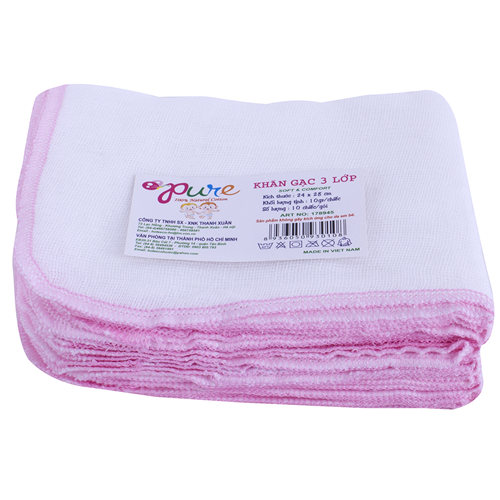 Bán Khăn sữa 3 lớp Thanh Xuân Pure (24*28cm, loại trơn)