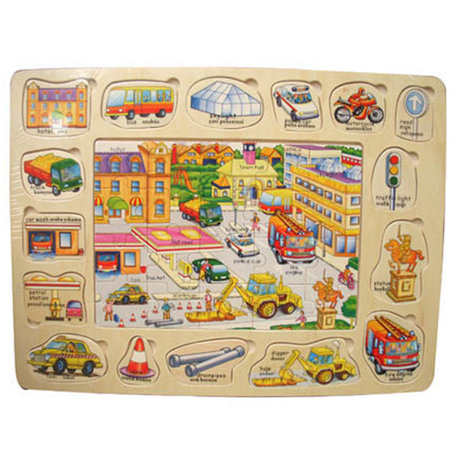 Bán Đồ chơi gỗ toptoys - Tranh ghép hoạt động đô thị (nhỏ) 98262A