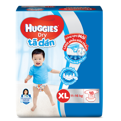 Bán Tã - bỉm dán Huggies XL18 (11-16kg)