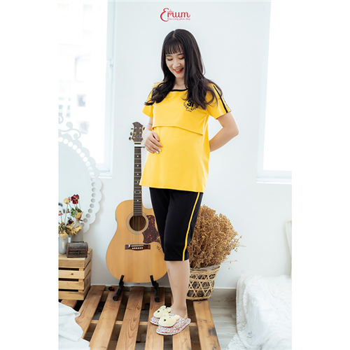 Bán Bộ bầu mặc nhà sọc vàng Emum