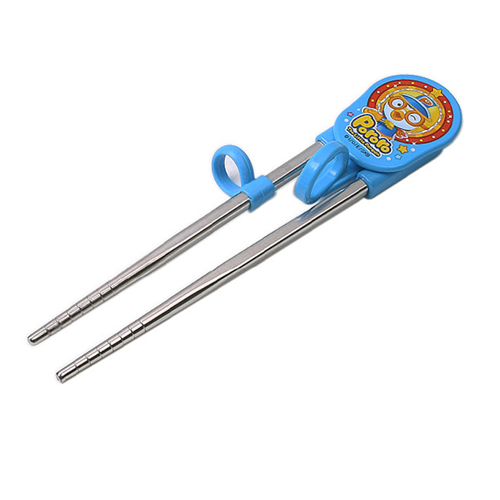Bán Đũa tập ăn inox màu xanh hình pororo