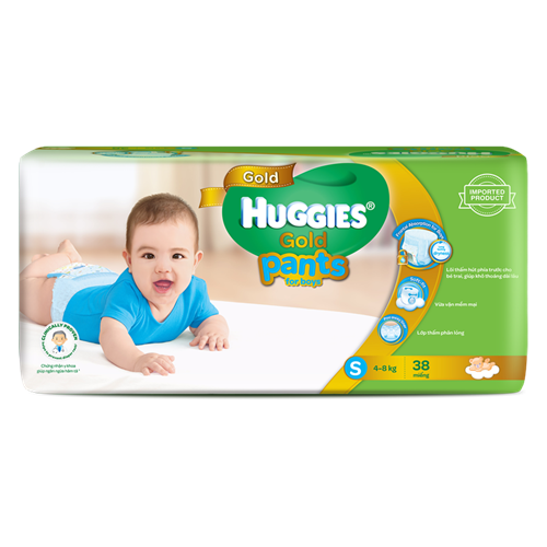 Bán Tã - Bỉm quần Huggies Gold bé trai S38 (4-8kg)