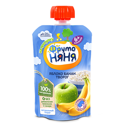 Bán Trái cây nghiền vị táo, chuối và phô mai tươi Fruto Nyanya (90g)