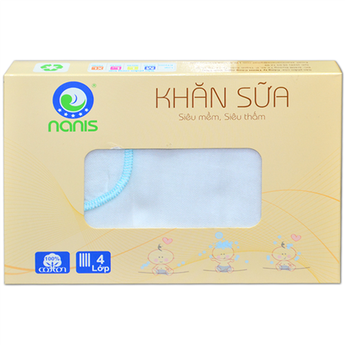 Bán Khăn sữa sơ sinh cao cấp Nanis 4 lớp 25x30 (hộp)