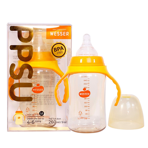Bán Bình sữa PPSU Wesser cổ rộng (260ml)