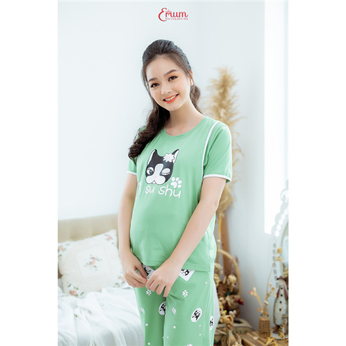 Bán Bộ bầu mặc nhà in mèo xanh Emum