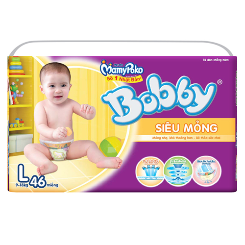 Bán Tã - bỉm Bobby L46 (siêu mỏng)