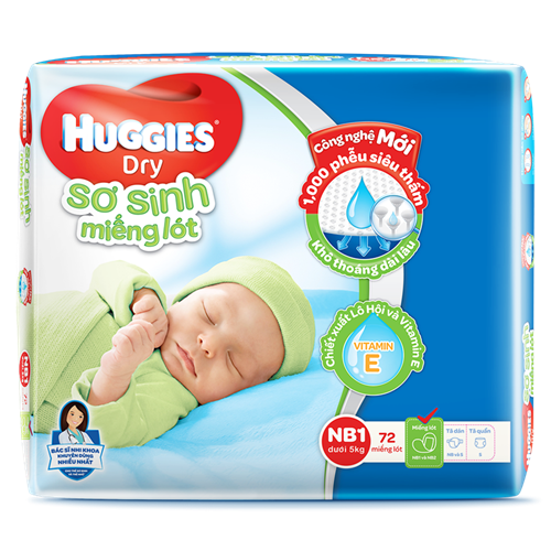 Bán Tã giấy Huggies NB1 (72 miếng)