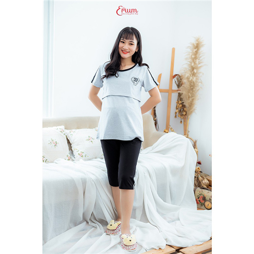Bán Bộ bầu mặc nhà sọc xám Emum