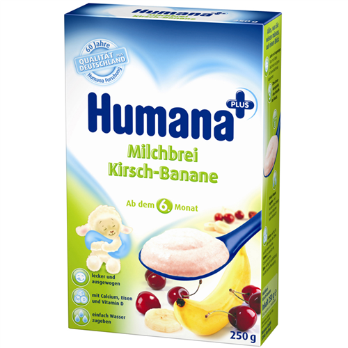 Bán Bột ăn dặm Humana Anh đào - Chuối