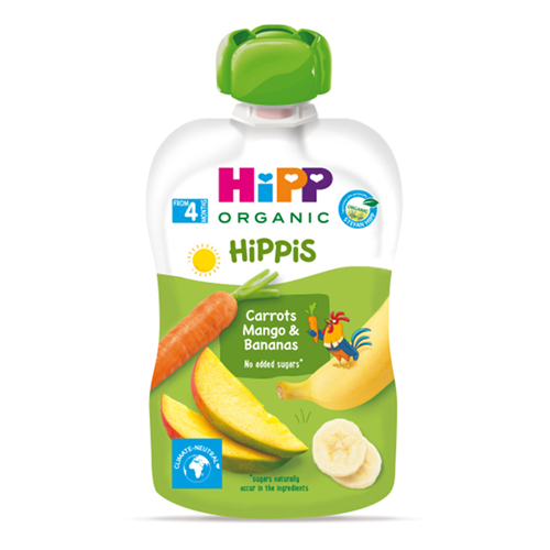 Bán Dinh dưỡng trái cây nghiền hữu cơ HiPPiS Organic (Cà rốt, Xoài, Chuối) 8530