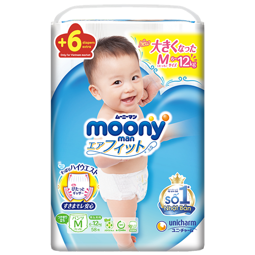 Bán Tã - bỉm quần Moony M58 + 6 miếng (6-12kg)