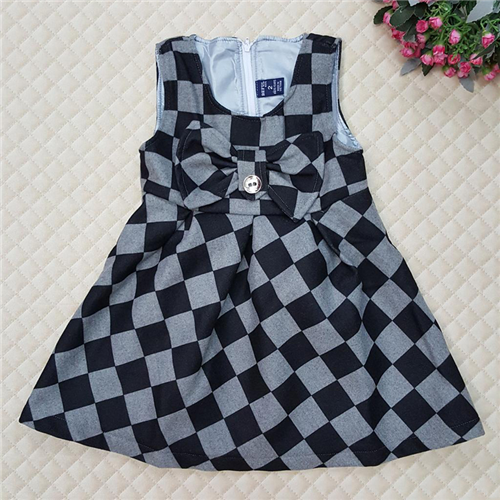 Bán Váy dạ họa tiết kẻ Vkids C1087 (1-4T)