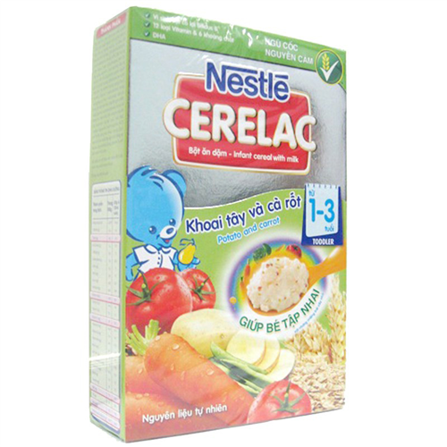 Bán Bột dinh dưỡng Nestle Cerelac khoai tây và cà rốt (200gr)