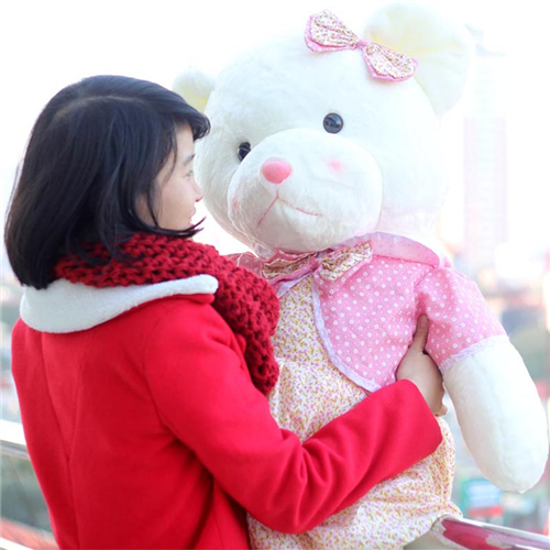 Bán Gấu bông diện váy chấm bi hồng xinh tươi