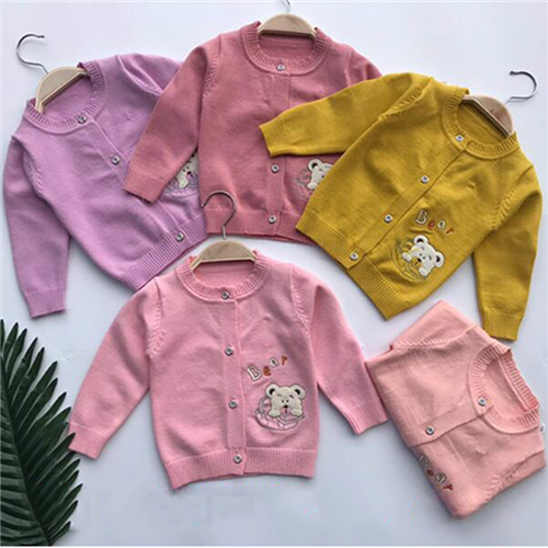 Bán Áo len cài khuy giữa bé gái 2603 (0-18M)