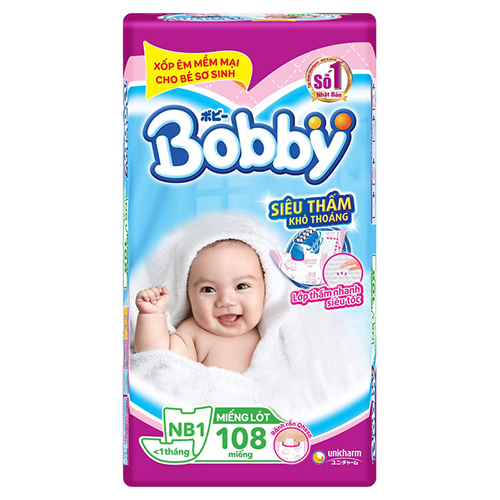 Bán Miếng lót sơ sinh Bobby Newborn 1 (108 miếng)
