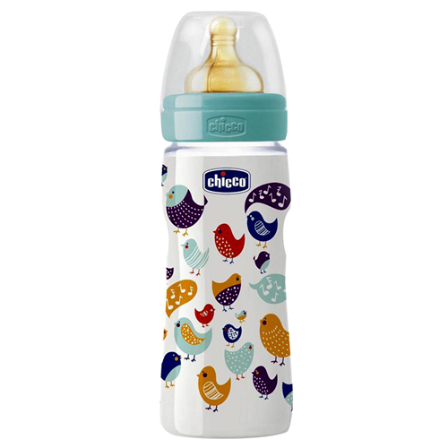 Bán Bình sữa Wellbeing Chicco 250ml (nhựa PP, núm cao su, 2M+)
