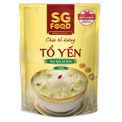 Bán Cháo bổ dưỡng SG Food - Tổ yến, hạt sen, lá dứa (240g)