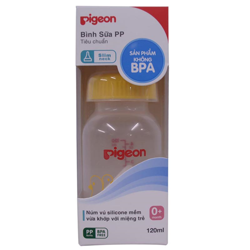 Bán Bình sữa Pigeon nhựa PP tiêu chuẩn 120ml (0M+)