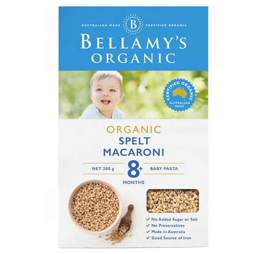 Bán Nui hữu cơ hình ống từ lúa mì Bellamy's Organic 200g (8M+)
