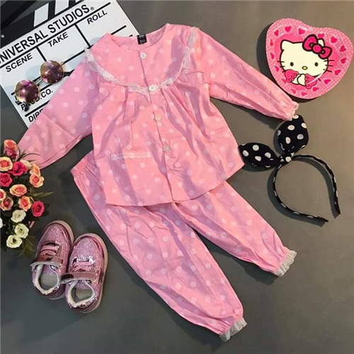 Bán Bộ Pijama tiểu thư phối ren (1-5T)