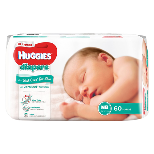Bán Tã bỉm dán cao cấp Huggies Platinum NB60 (<5kg)