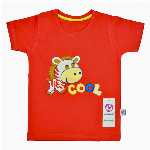 Bán Áo cộc tay bé trai Lovemom màu đỏ (họa tiết)