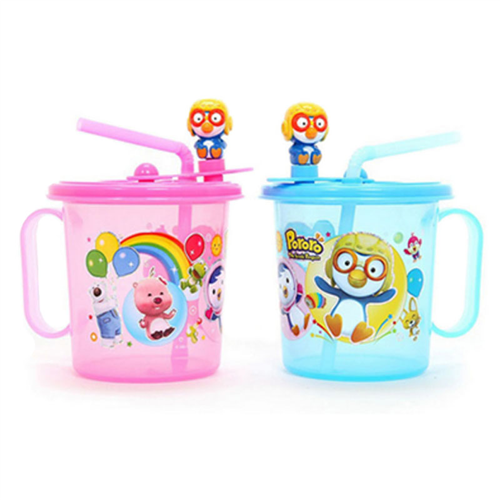 Bán Cốc HQ Pororo nhựa có ống hút
