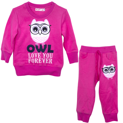 Bán Bộ quần áo thêu đắp cú cho bé gái VTE011