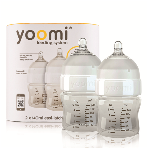 Bán Bình sữa nhựa PP Yoomi 140ml (cổ trắng, bộ 02)