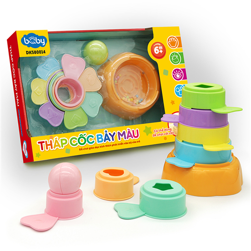 Bán Đồ chơi tháp cốc xếp chồng 7 màu Duka DK580014