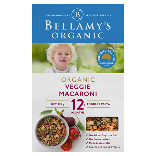 Bán Nui hình ống từ lúa mì Semolina & rau củ Bellamy's Organic