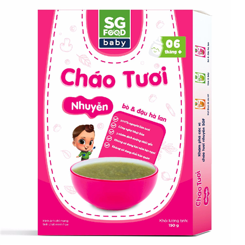 Bán Cháo tươi nhuyễn bò & đậu Hà Lan SG Food