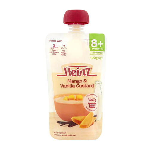 Bán Hỗn hợp nghiền vị Custard xoài và vani Heinz 120g (8M+)