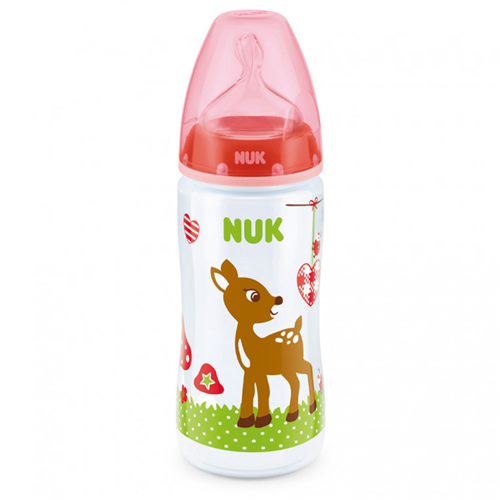 Bán Bình sữa cổ rộng Nuk 216176 300ml (nhựa PP, núm silicone)