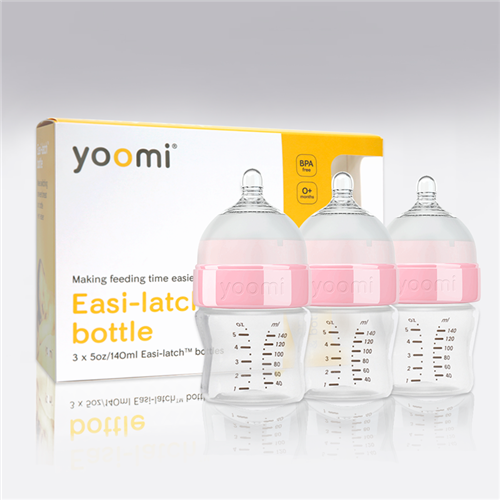 Bán Bình sữa nhựa PP Yoomi 140ml (cổ hồng, bộ 03)