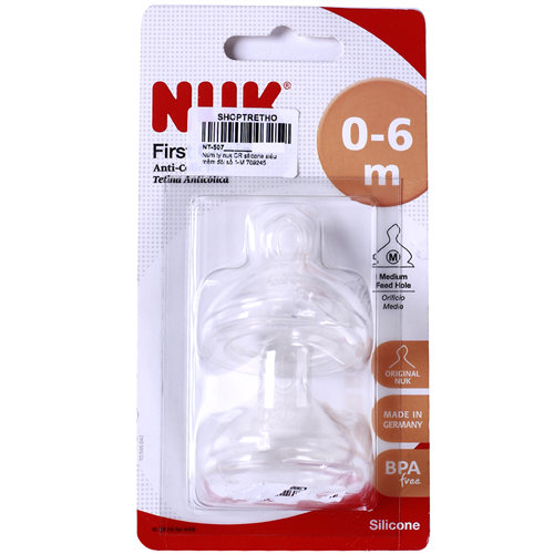 Bán Núm ty Nuk cổ rộng số 1 (silicone, đôi)