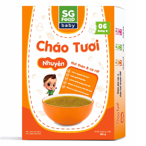 Bán Cháo tươi nhuyễn thịt thăn & cà rốt SG Food