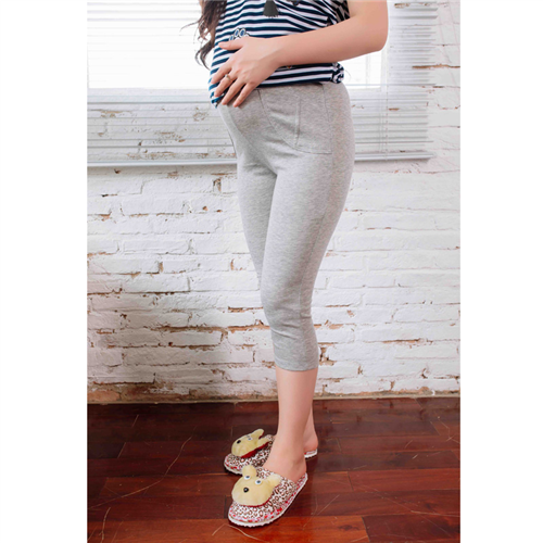 Bán Quần bầu legging ngắn trơn không túi xám lợt Emum