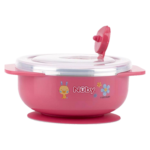 Bán Bát ăn dặm giữ nhiệt kèm đế hút chân không Nuby 5572