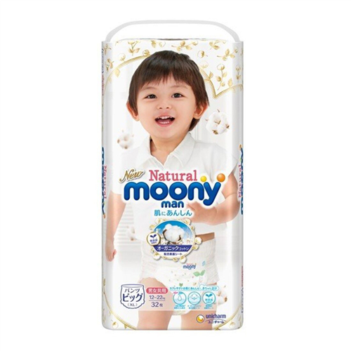 Bán Tã bỉm quần Moony Natural XL32 (12-22kg)