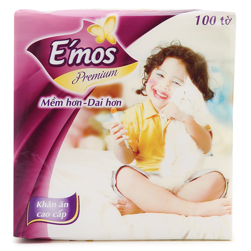 Bán Khăn giấy ăn E'mos Premium 100 tờ x 1 lớp