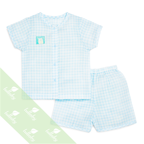 Bán Bộ xô cộc Lullaby cúc giữa bé trai (xanh kẻ)