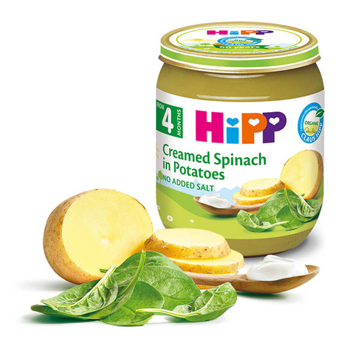 Bán Dinh dưỡng đóng lọ HiPP rau chân vịt, khoai tây, sữa 125g