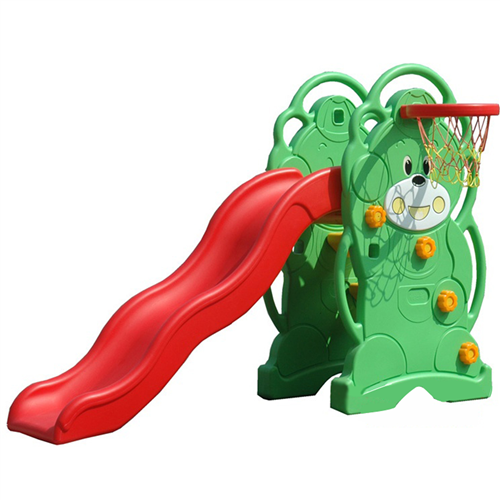 Bán Cầu trượt cho bé hình gấu và đồ chơi bóng rổ HVS-701