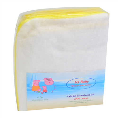 Bán Khăn sữa Nhật cao cấp IQ Baby 4 lớp 25x27cm