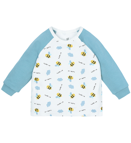 Bán Áo dài tay Raglan bé trai Lullaby NH673P - trắng xanh